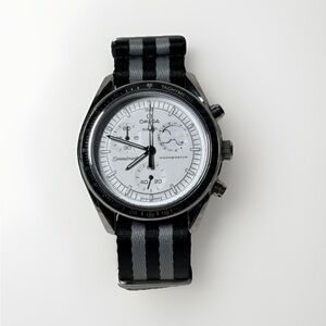 Modded Stainless Steel Omega Speedmaster MoonSwatch